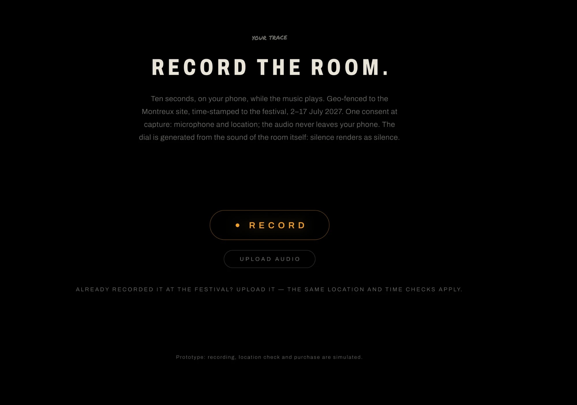 Record the room: ten seconds on your phone, record or upload audio